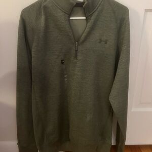 Under Armour Green Zip Up Sweater with Soft Knit Texture
